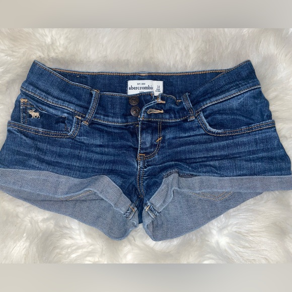 abercrombie kids Other - Abercrombie low rise shorts, size kids 14, dark wash denim